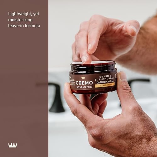 Cremo Beard & Scruff Cream - Casked Vanilla, 4 oz | Soothe Itch & Condition