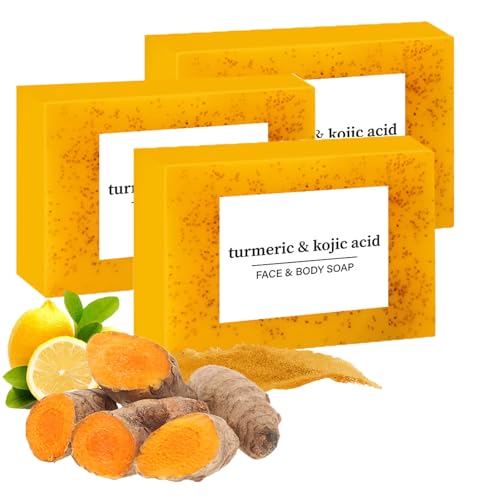Natural Lemon Turmeric Soap Bar for Face and Body - Gentle Deep Cleansing