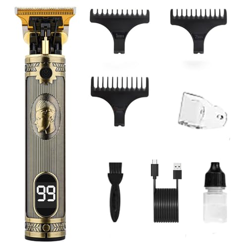 VanEdwin Bronze Professional Men's Hair & Beard Trimmer, Cordless Zero Gap T-Blade