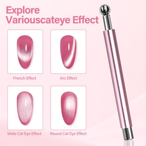 EBANKU 5PCS Cat Eye Nail Magnet Set with Mixed Magnet Tools - DIY Nail Art Kit