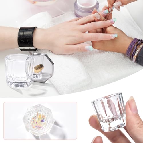 2-Pack Crystal Glass Dappen Dishes with Stainless Steel Lids