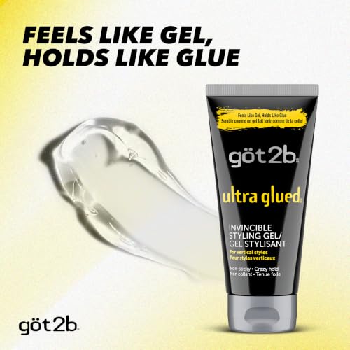 Got2B Ultra Glued Hair Gel 4.42 oz (Pack of 3) - Extra Strong Hold, No Flake