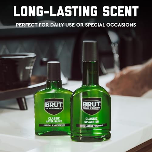 Brut Splash-On Original Cologne for Men - Long Lasting Fragrance