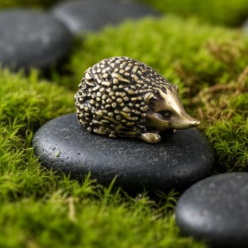 Handmade Brass Hedgehog Figurine - Adorable Miniature Ornament