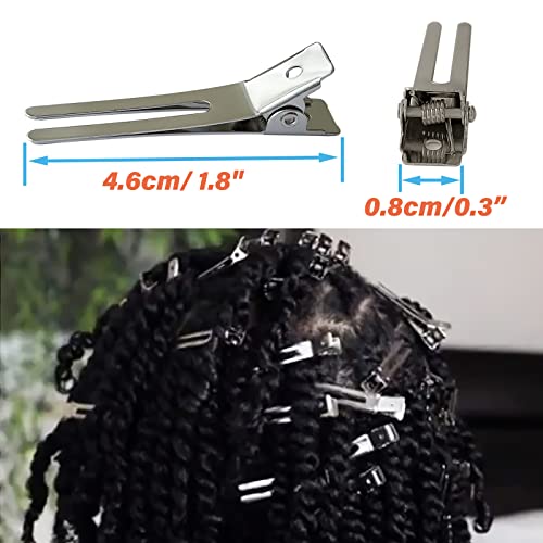 TseroFay 65 Pcs Small Double Prong Metal Hair Clips for Styling & Dreadlocks