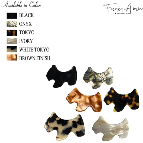 Onyx Scottish Dog Hair Clip Barrette - 2" Handmade Women's Accessory