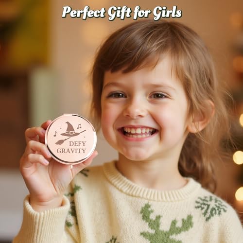 2-Piece Witch Pocket Mirror Set - Rose Gold Compact Makeup Mirror