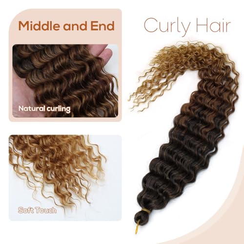 Siphis Pre Stretched Boho Braiding Hair 26 Inch — Black to Brown to Honey Blonde, 5 Pack