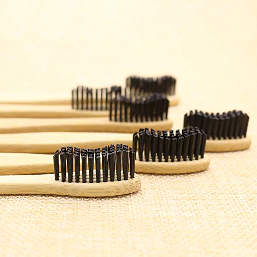 N-amboo Bamboo Toothbrush Set - Eco-Friendly, Hard Bristles, Pack of 6