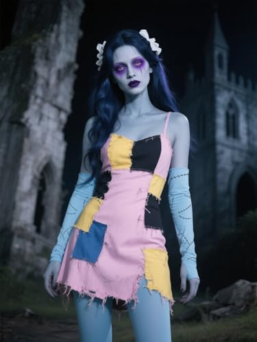 Blue Sally Halloween Costume Leggings for Women, XL-XXL Cosplay Accessory