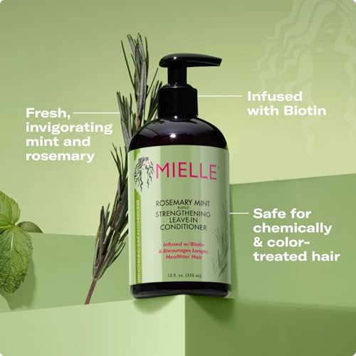Mielle Organics Rosemary Mint Strengthening Shampoo & Leave-In Conditioner Set - Biotin Infused, 12 oz