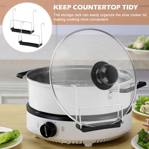 Stainless Steel Slow Cooker Lid Holder with Silicone Sink - 2pcs