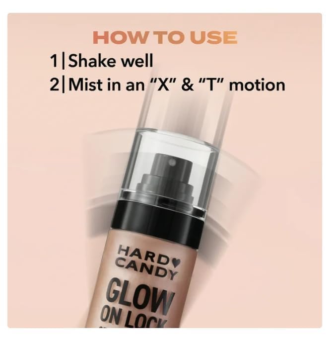 Hard Candy Glow On Lock Setting Spray - 16 Hour Hold, Luminous Finish | 3.4 oz