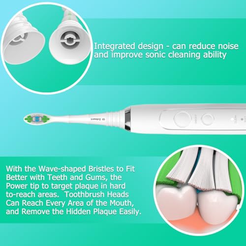 Zekuavi Compatible Toothbrush Heads for AquaSonic - 16 Pack (8White8Black)