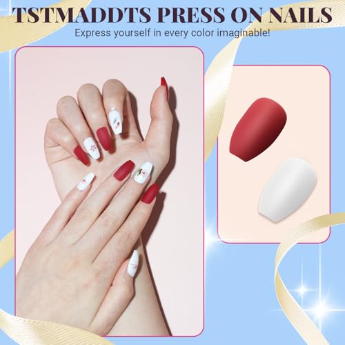 Medium Matte Press On Nails - Short Coffin Almond Fake Nails