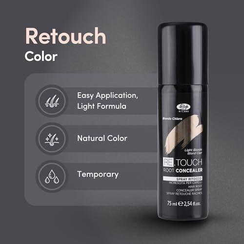Lisap Brown Root Touch Up - Temporary Hair Color Spray 2.54 fl oz (Brown) for Quick Gray Coverage