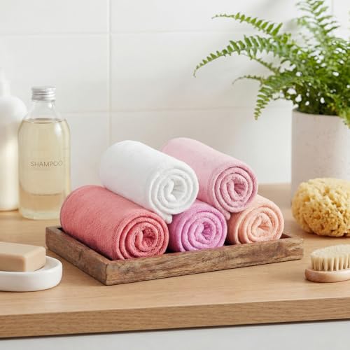 Tudomro 10-Piece Exfoliating Washcloths - Double-Sided Bath Scrub Towels