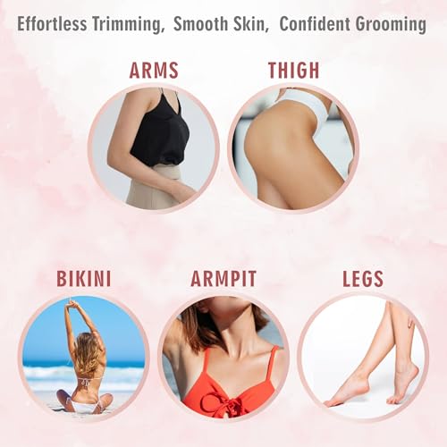 SONASHI WOW White Waterproof Electric Body Hair Trimmer for Men & Women - Painless Bikini & Groin Groomer, Rechargeable Wet/Dry Shaver