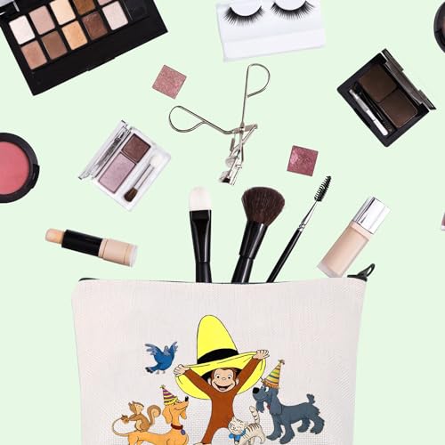 FOTAP Monkey &Hat Cosmetic Bag - Cartoon Travel Makeup Organizer for Women & BFF Gift