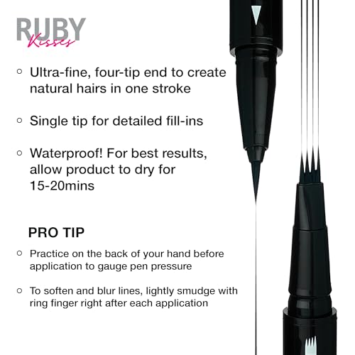 Ruby Kisses Go Brow Microblading Eyebrow Pen - Waterproof Dual-Ended Tool