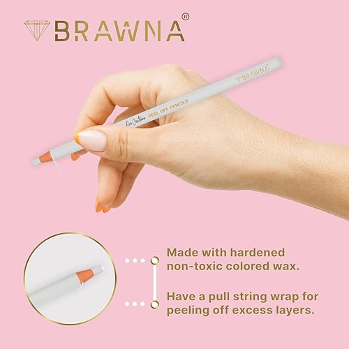 BRAWNA 6-Piece Peel-Off Eyebrow Mapping Pencil Set - Waterproof PMU Kit
