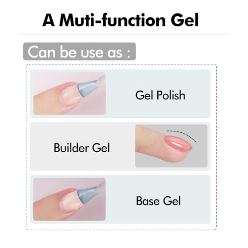 FZANEST Nude Hema-Free Gel Builder Base #17 0.51 fl oz – TPO-free Self-Leveling Soak-Off