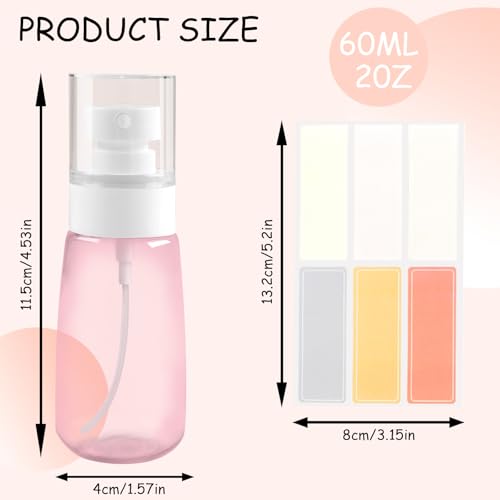 Ninsula 6 Pack TSA Approved Travel Spray Bottles - 60ml Fine Mist