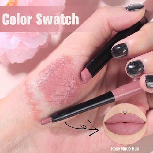 QiBest Nude Rose Pink Matte Lipstick & Lip Liner Set