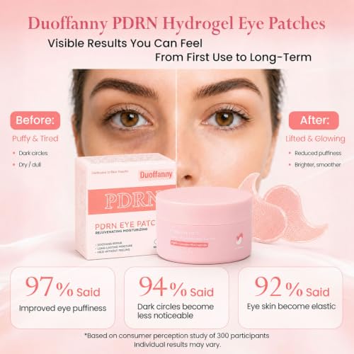 Duoffanny Salmon DNA PDRN Under Eye Patches - Collagen & Brightening Mask, 60 Ct