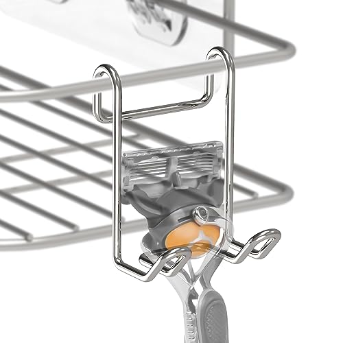 Stainless Steel Shower Caddy Hooks - Wall Mounted Organizer, 4 Pack