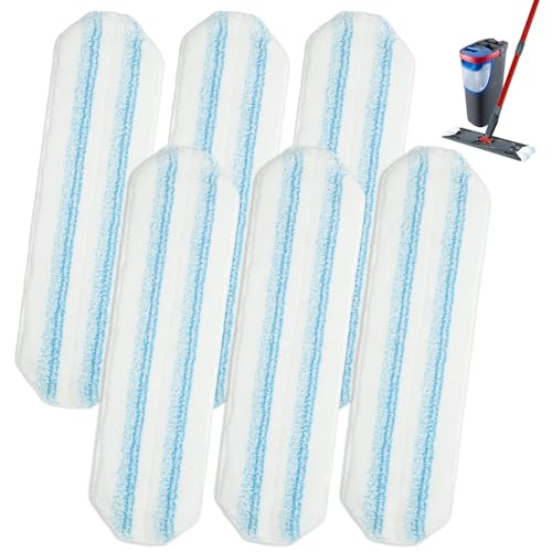 Microfiber Mop Pads for OCedar H2prO Flat Mop - 6 Pack Replacements