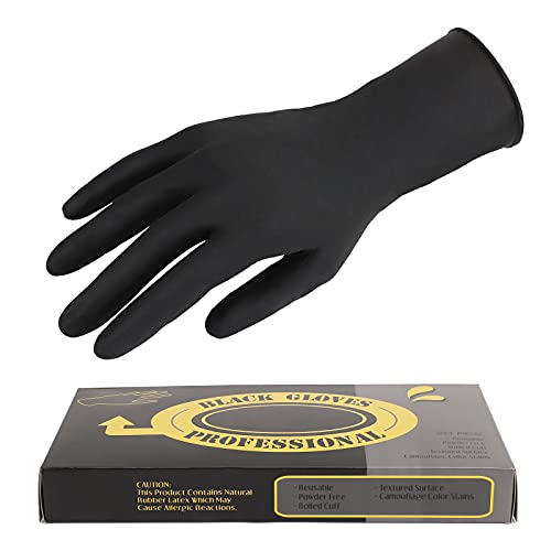 Segbeauty Medium Reusable Black Gloves for Hair Coloring - 20 Count
