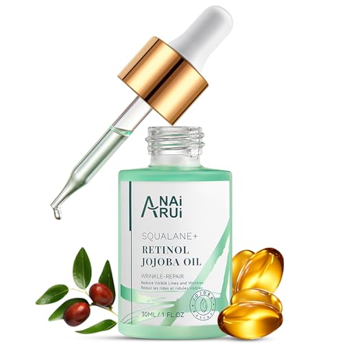 Squalane Retinol Jojoba Facial Oil 1.05 fl oz – Lightweight Anti-Aging Moisturizer