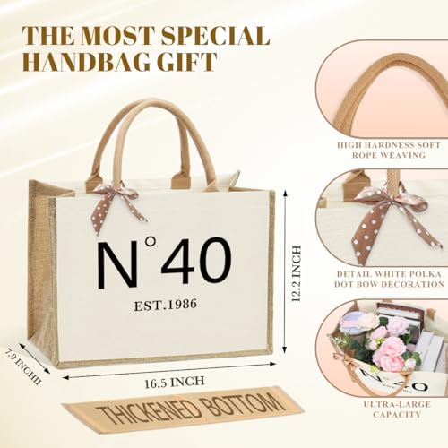 KongMoTree Vintage Jute Tote Bag N40 - Reusable Birthday Gift