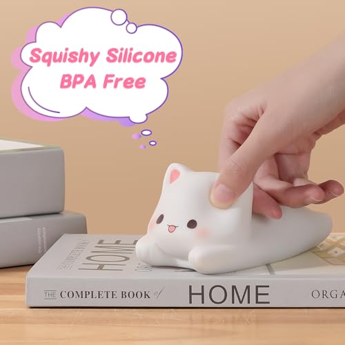 LOVERUIS Cat Night Light for Kids - Colorful Dimmable Nursery Lamp