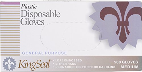 KingSeal Medium Disposable Gloves | 500 Count, Powder-Free, Food Safe