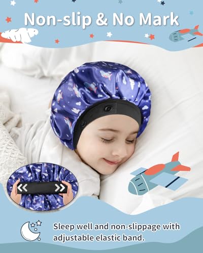 Kids Satin Bonnet with Adjustable Elastic Band for Natural Hair