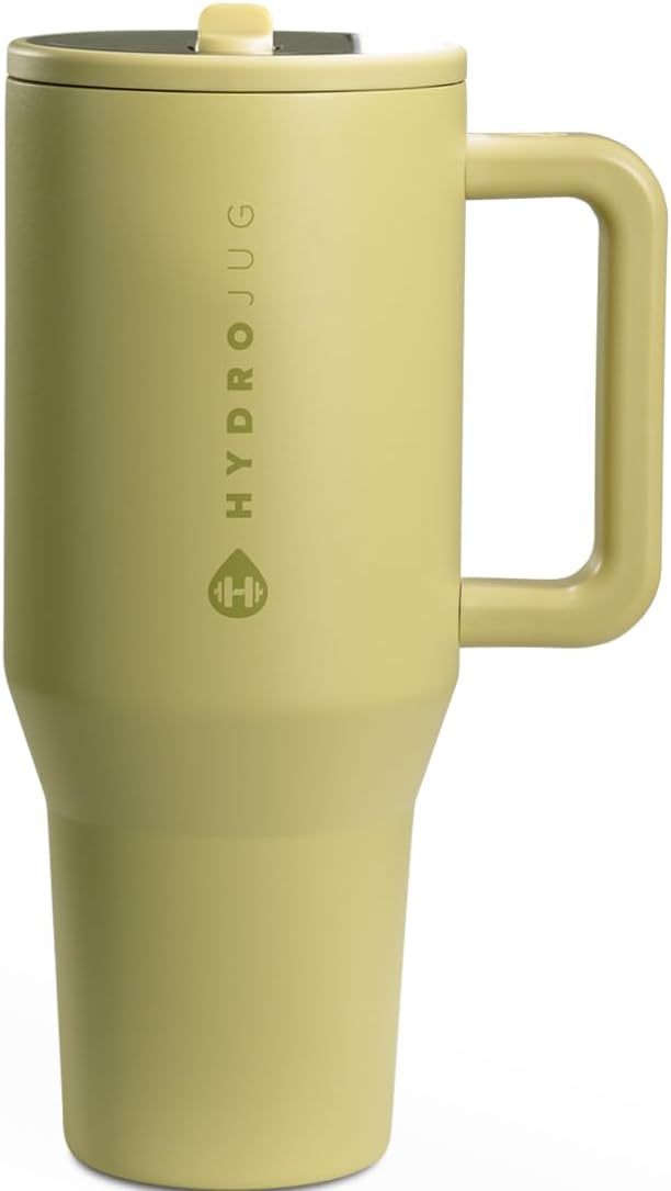 HydroJug 32 oz Insulated Water Bottle - Leak Resistant with Handle & Flip Straw | Pink Sand