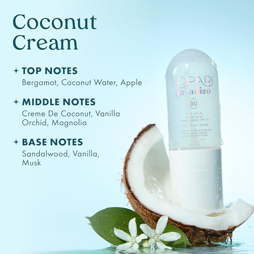 Kopari Paradiso Sun Juice SPF 30 Body Mist - Coconut Cream, Water-Resistant, Non-Sticky, 80-Minute UV Protection