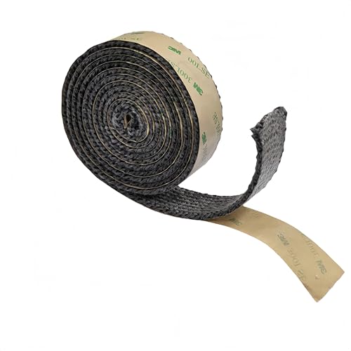 High-Temperature Graphite Fiberglass Gasket Tape for Wood Stoves - 1" x 1/8" Self-Adhesive, 72" Long