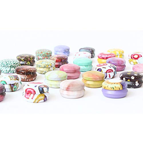 Mini Tinplate Candle Jars with Lids - Classic Flowers & Plants Set, Reusable Travel Containers, 12 pcs