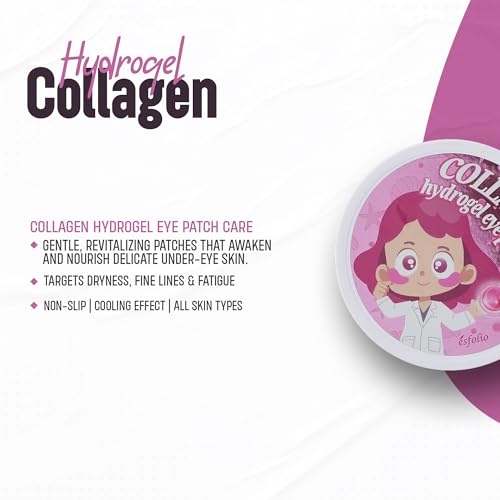 esfolio Collagen Hydrogel Eye Patches 60 Count - Under Eye Puffiness & Tiredness Relief