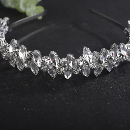 Silver Crystal Rhinestone Wedding Headband - Bridal Tiara Headpiece