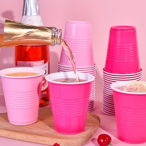 Vumdua 12 oz Pink Disposable Party Cups - Pack of 40 for Events