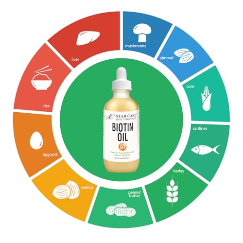 STAR CARE 100% Virgin Biotin Oil for Hair Growth and Skin Care, 4oz