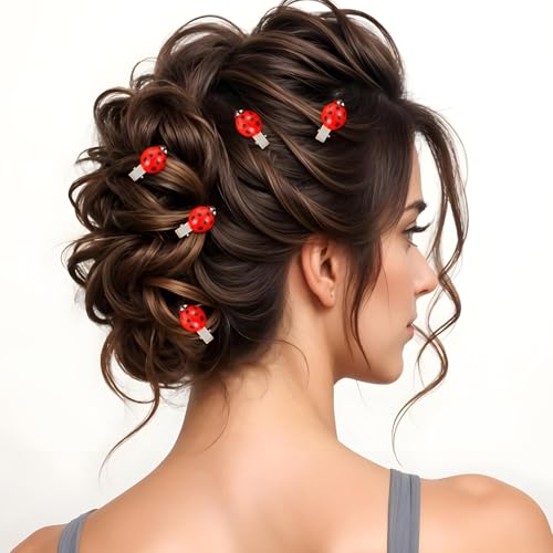 20 Pcs Red Ladybug Hair Clips for Girls - Cute Insect Accessories