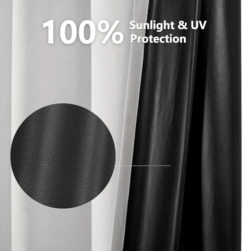 100% Blackout Grommet Curtains - 2 Panel Set, 52" x 63"