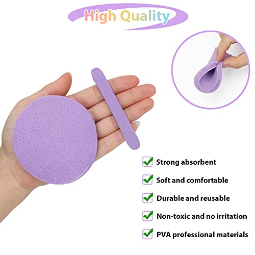 Coldairsoap 120Pcs Compressed Reusable Facial Sponges for Cleansing & Exfoliating - Pink, Yellow, Blue, Purple
