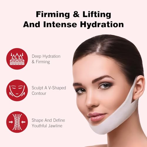 V Line Face Lifting Mask - 10 Sheets Chin Strap for Double Chin Reduction