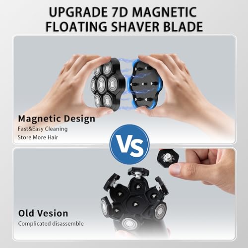 VODOZAVA 7D Magnetic Replacement Blades for Head Shaver - Blackm7